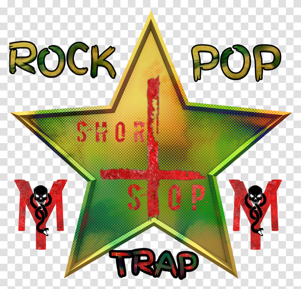 Rockstar Popstar Trapstar Short Stop Front Cover, Star Symbol, Poster, Advertisement Transparent Png