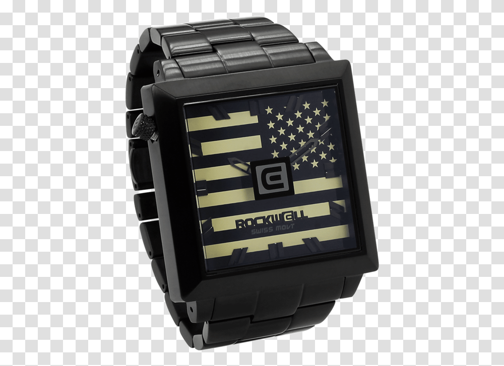 Rockwell American Flag Watch, Digital Watch, Wristwatch Transparent Png