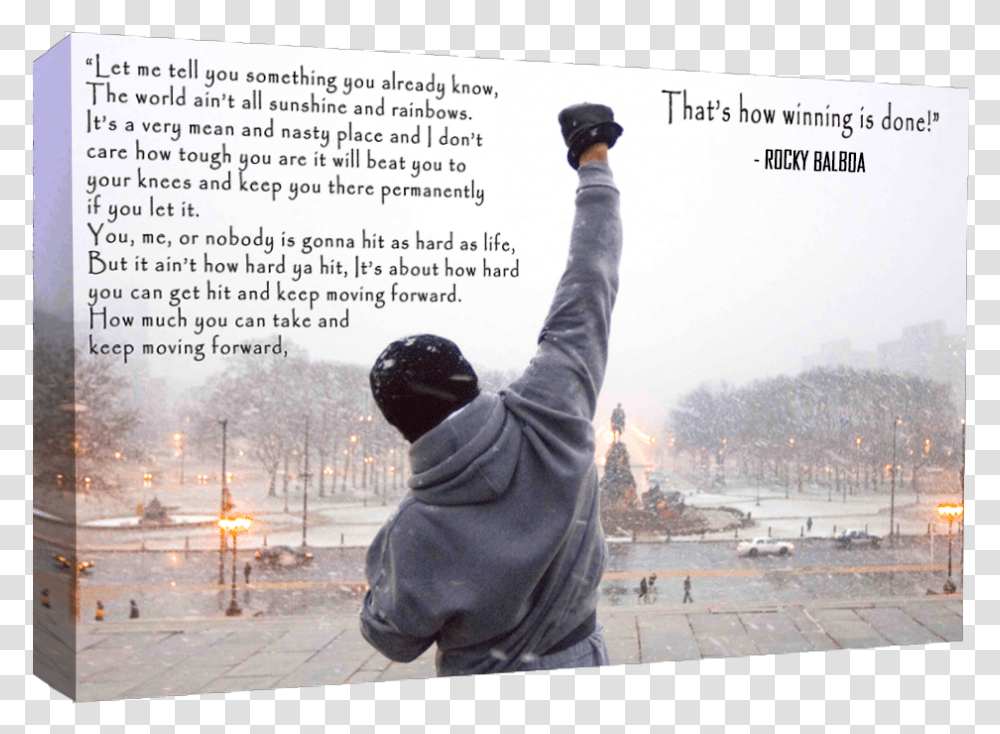 Rocky Balboa Climbing The Stairs, Person, Outdoors Transparent Png