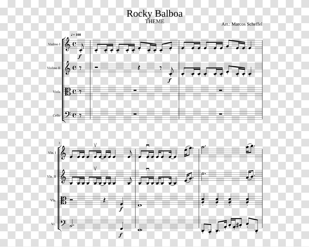 Rocky Balboa Theme Piano Sheet Music, Gray, World Of Warcraft Transparent Png