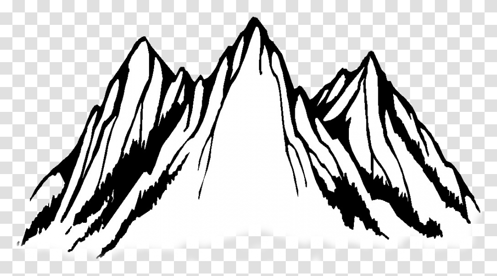 Rocky Mountain Creative Mountain Clipart Black And White, Stencil, Silhouette, Arrow Transparent Png