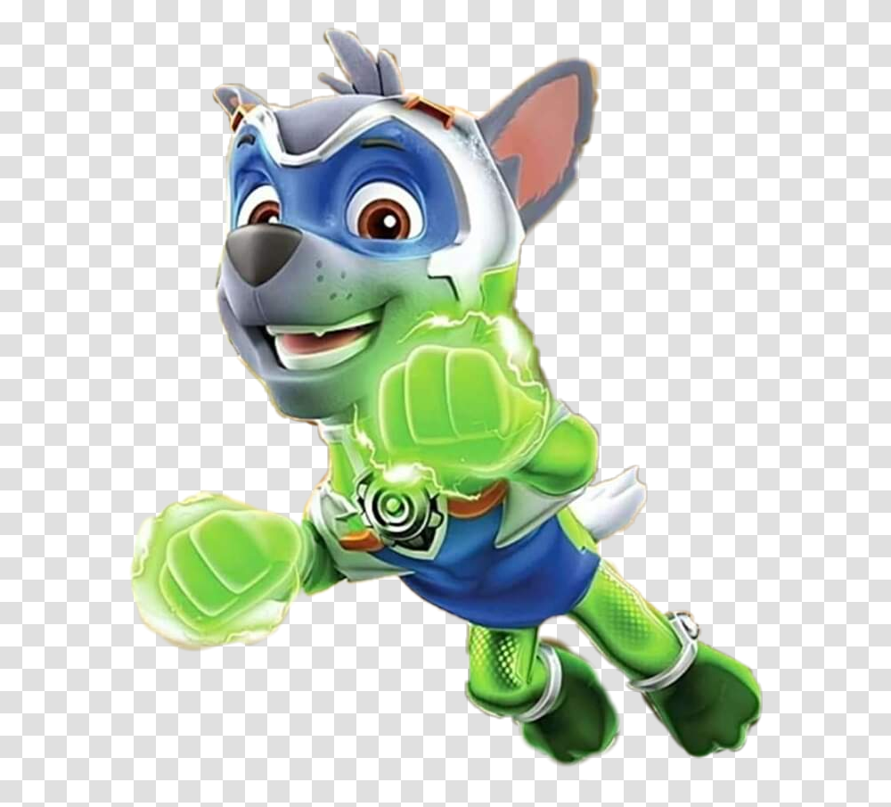 Rocky Pawpatrol Mighty Pups Super Paws, Toy, Green, Figurine, Animal Transparent Png