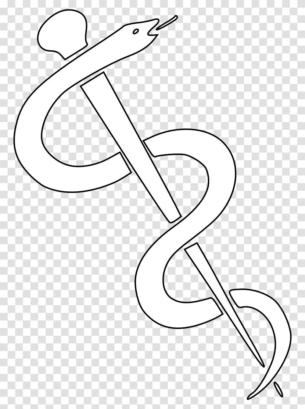 Rod Of Asclepius White, Alphabet, Axe Transparent Png