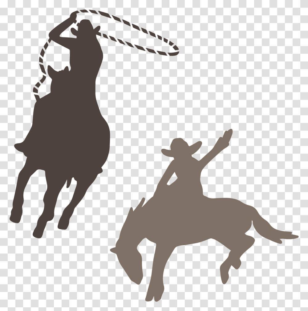 Rodeo Bronc Riding Calf Roping Cowboy Stock Free Western Svg Files, Silhouette, Leisure Activities, Stencil, Dance Pose Transparent Png