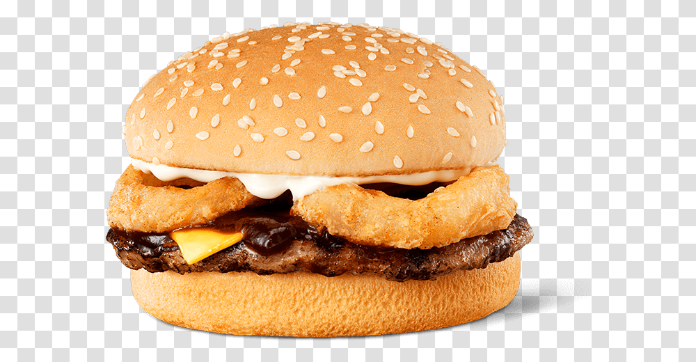 Rodeo Cheeseburger Hungry Jacks Onion Rings, Food Transparent Png