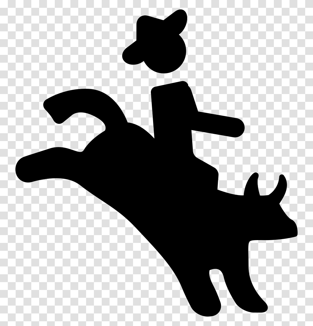 Rodeo Silhouette Icon Free Download, Stencil, Hammer, Tool, Hook Transparent Png