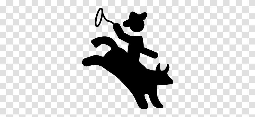 Rodeo Silhouette Of A Mammal With A Cowboy Riding On Him, Gray, World Of Warcraft Transparent Png