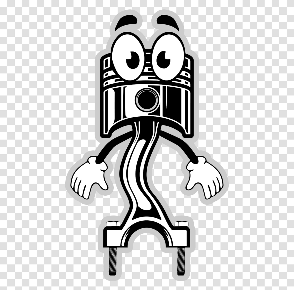 Rodney The Piston Sticker - Mighty Car Mods Mighty Car Mods Logo, Stencil, Robot, Symbol Transparent Png