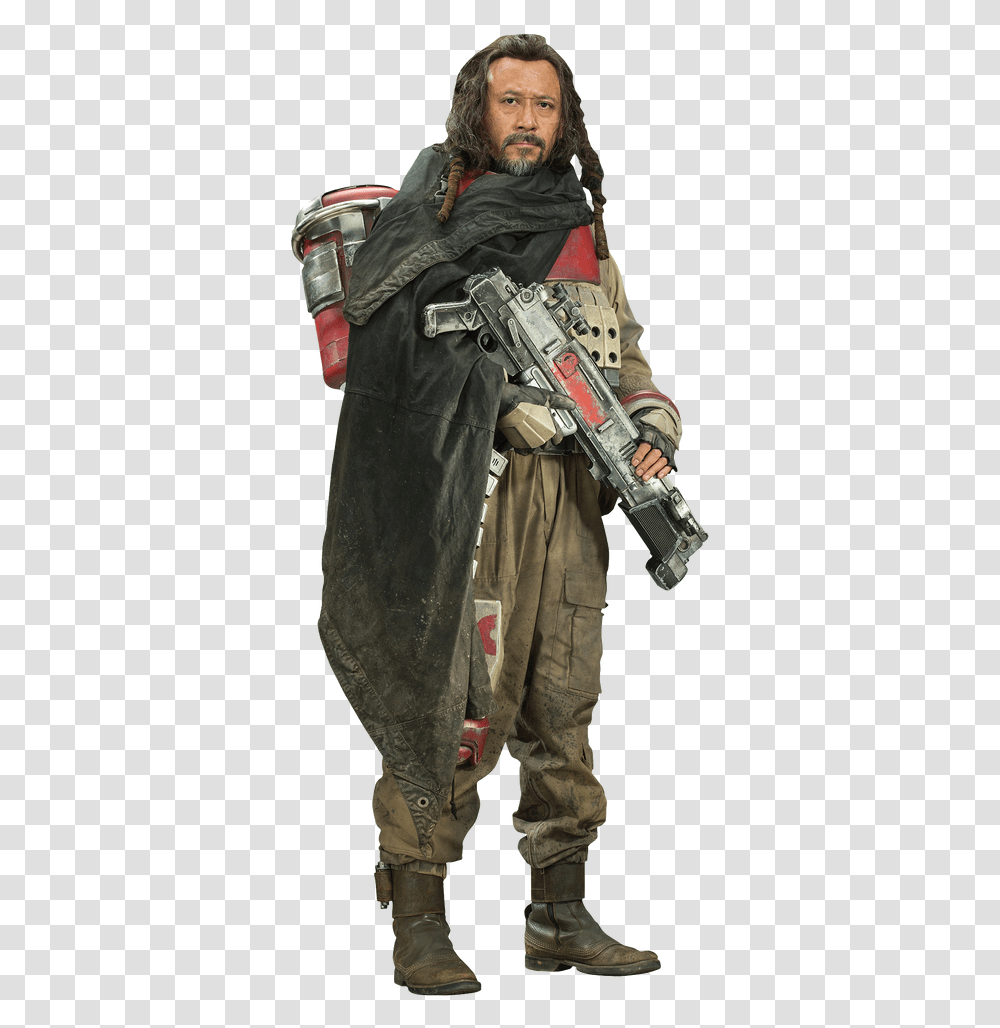Rogue One Characters Geek Carl Star Wars Rogue One Baze Malbus, Gun, Weapon, Person, Clothing Transparent Png