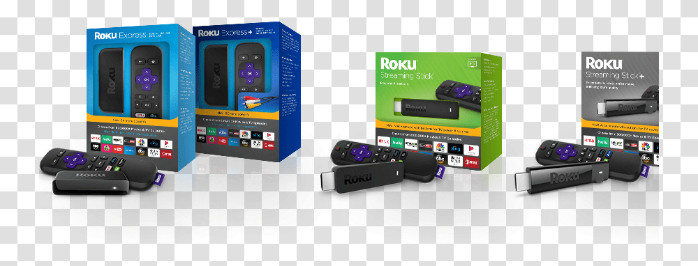 Roku 2017 Line Up Includes New 4k Stick New Remote Control, Mobile Phone, Electronics, Video Gaming, Monitor Transparent Png