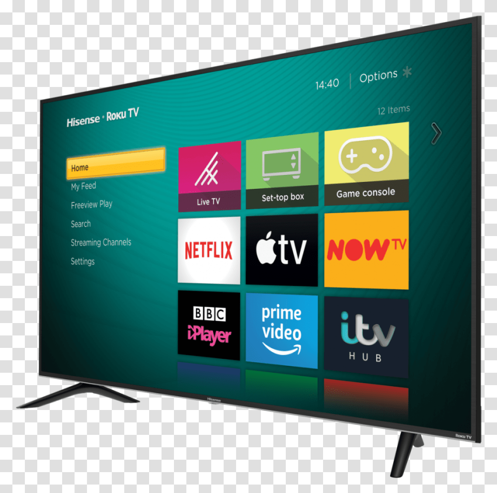 Roku Aims For Tv Market Share With European Expansion Hisense Roku Tv Uk, Monitor, Screen, Electronics, Display Transparent Png