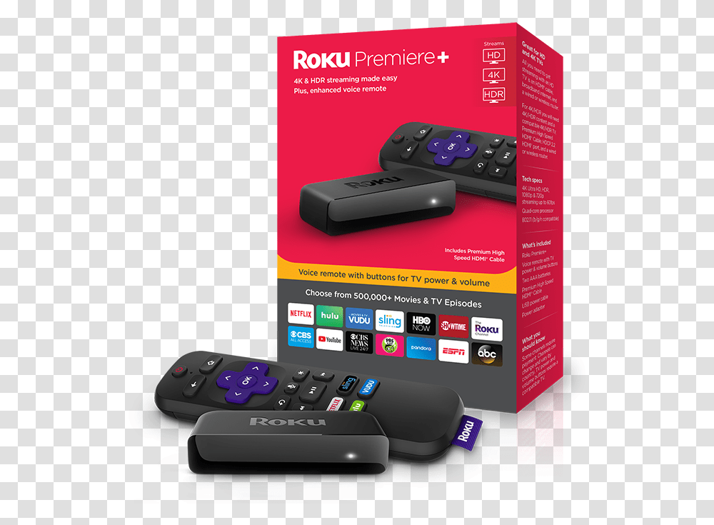 Roku Premiere Plus 2018, Electronics, Adapter, Phone, Video Gaming Transparent Png