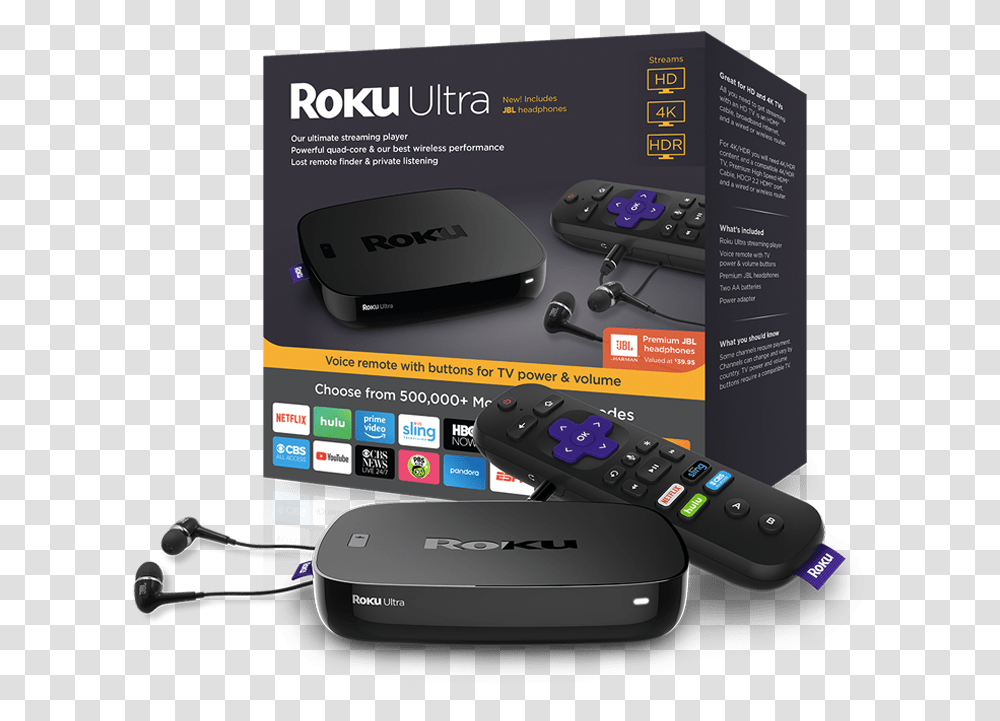Roku Ultra 2018, Electronics, Mobile Phone, Cell Phone, Remote Control Transparent Png