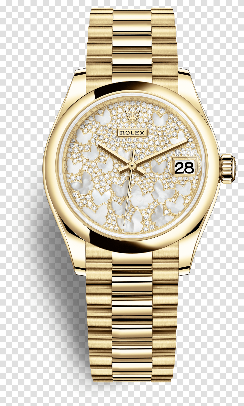 Rolex Datejust 31 Butterfly Rolex Datejust 31 Gold, Wristwatch, Clock Tower, Architecture, Building Transparent Png