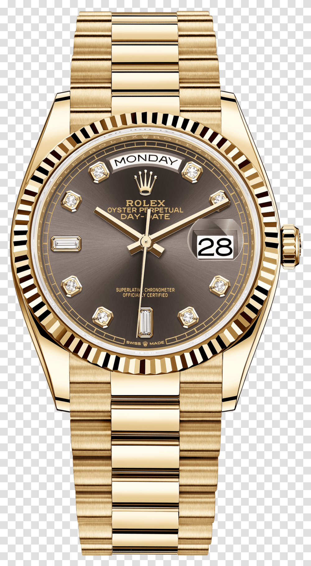 Rolex Day Date 36 Watch 18 Ct Yellow Gold M1282380022 Watch, Wristwatch, Clock Tower, Architecture, Building Transparent Png