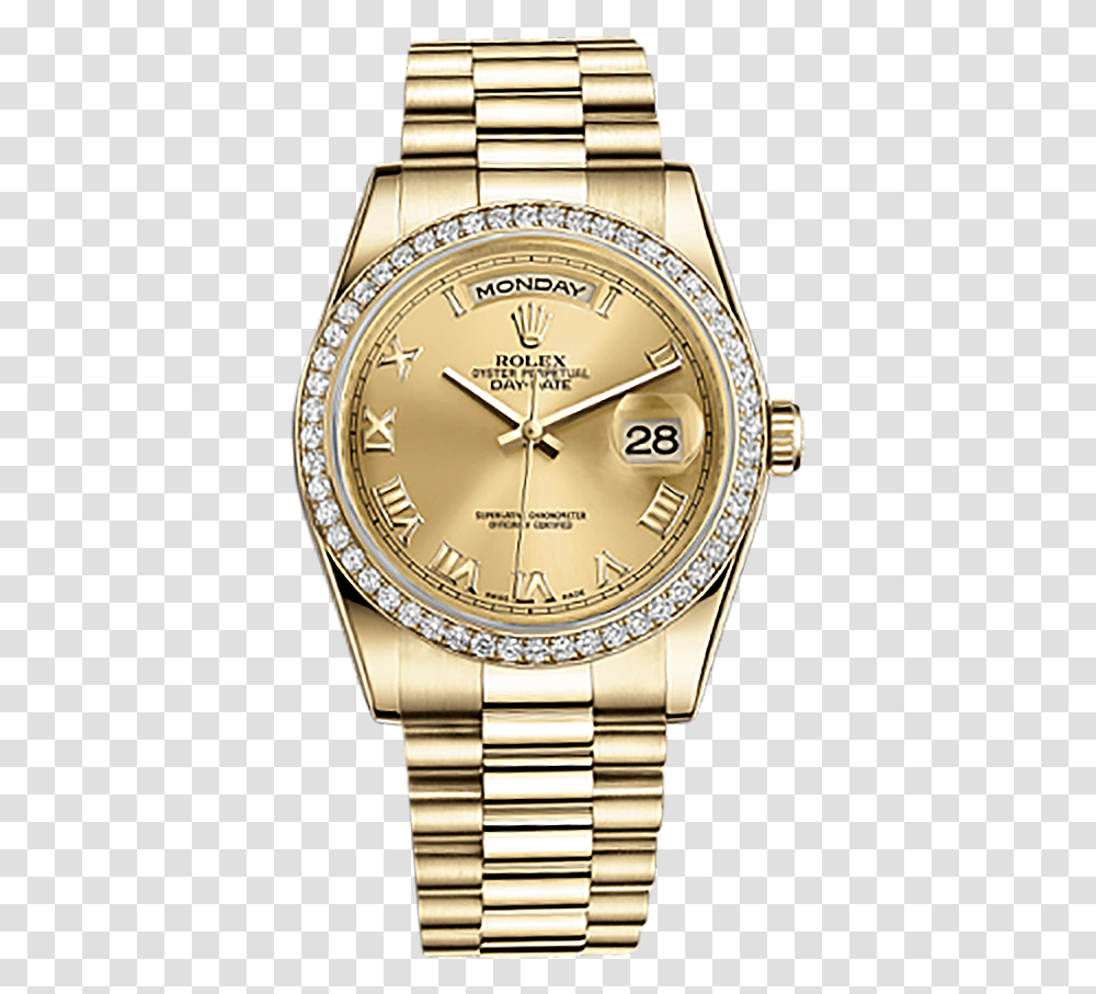 Rolex Day Date 36 White Gold, Wristwatch, Clock Tower, Architecture, Building Transparent Png