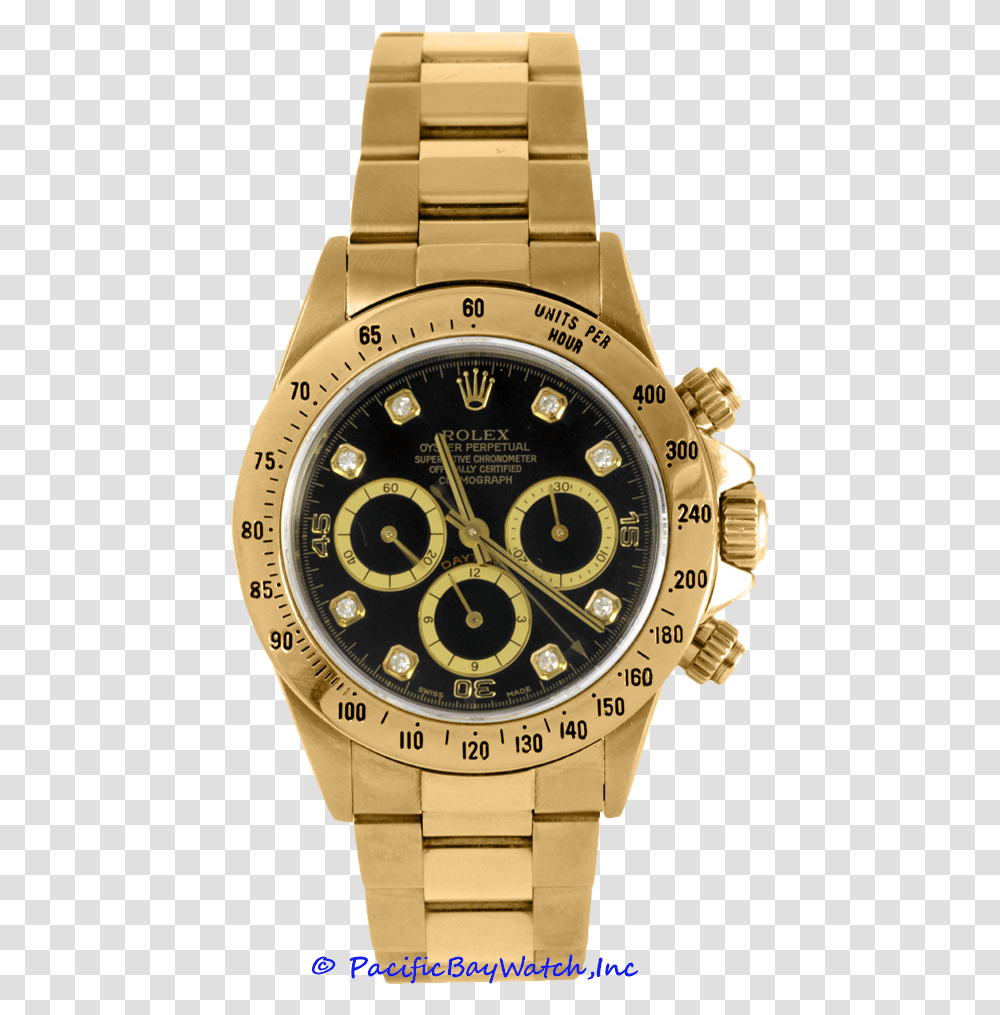 Rolex Daytona Gold With Diamonds, Wristwatch Transparent Png