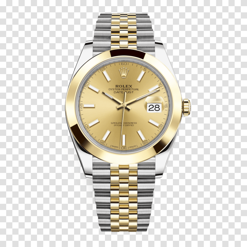 Rolex Oyster Perpetual Datejust Watch Champagne Dial Two Tone, Wristwatch Transparent Png
