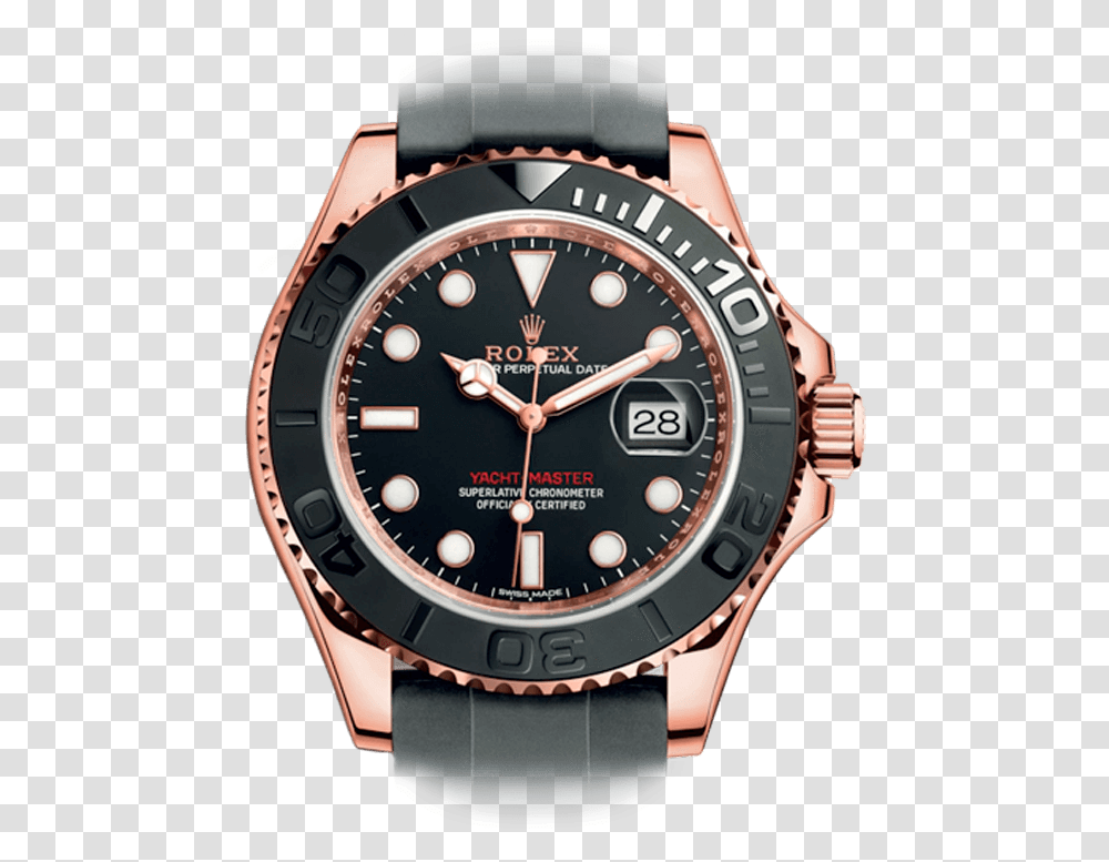 Rolex Yacht Master Or Rose, Wristwatch Transparent Png