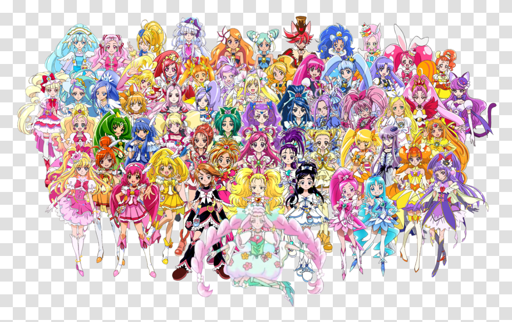 Roll Call Futari Wa Pretty Cure All Star Memories, Person, Crowd, Doodle, Drawing Transparent Png