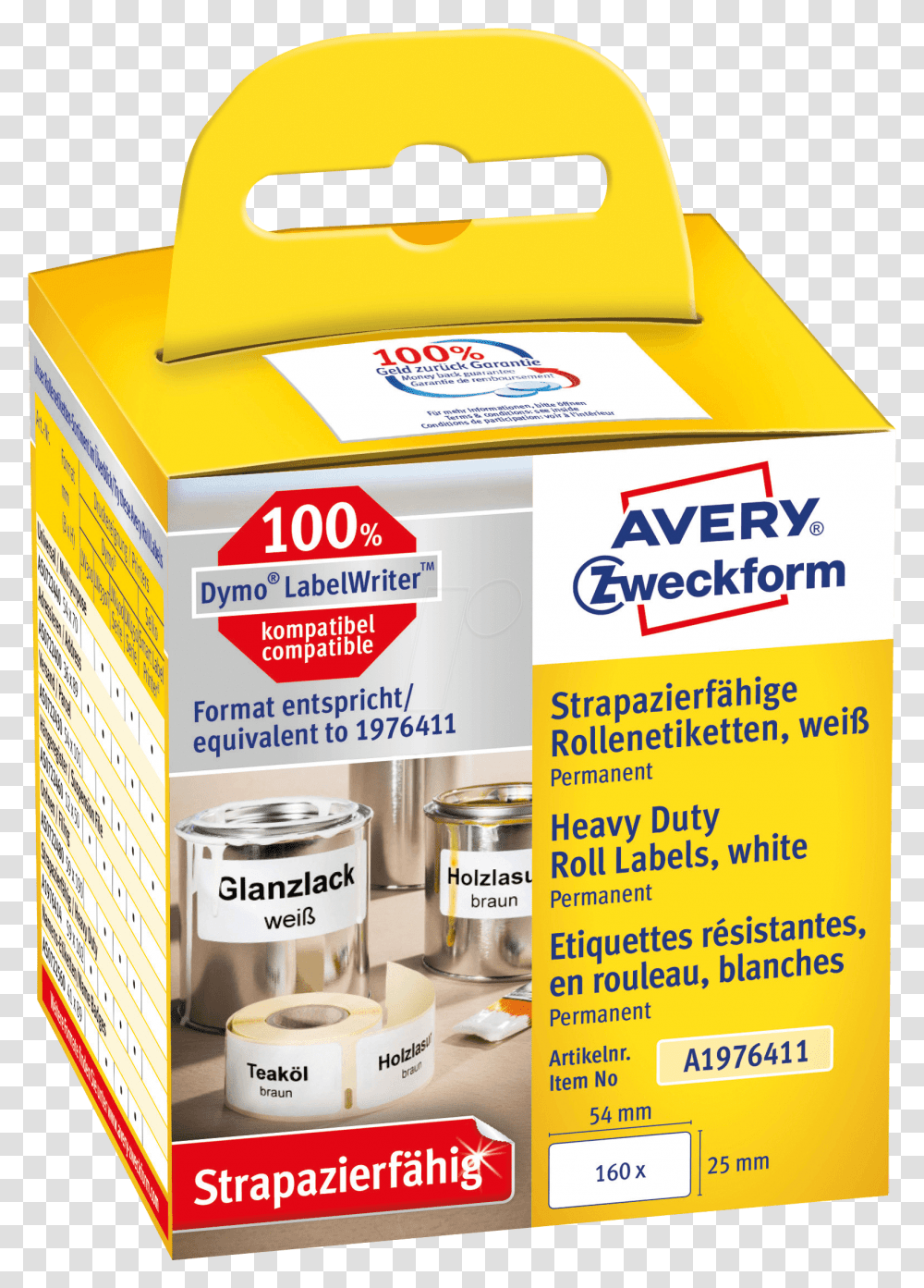 Roll Label 25x54mm White Avery Zweckform Label, Box, Cardboard, Carton, Flyer Transparent Png