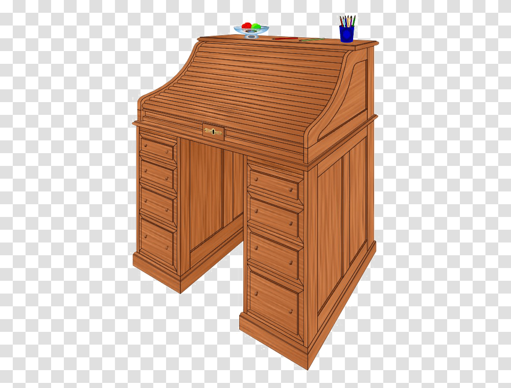 Roll Top Desk Picture Writing Desk, Furniture, Table, Reception, Electronics Transparent Png