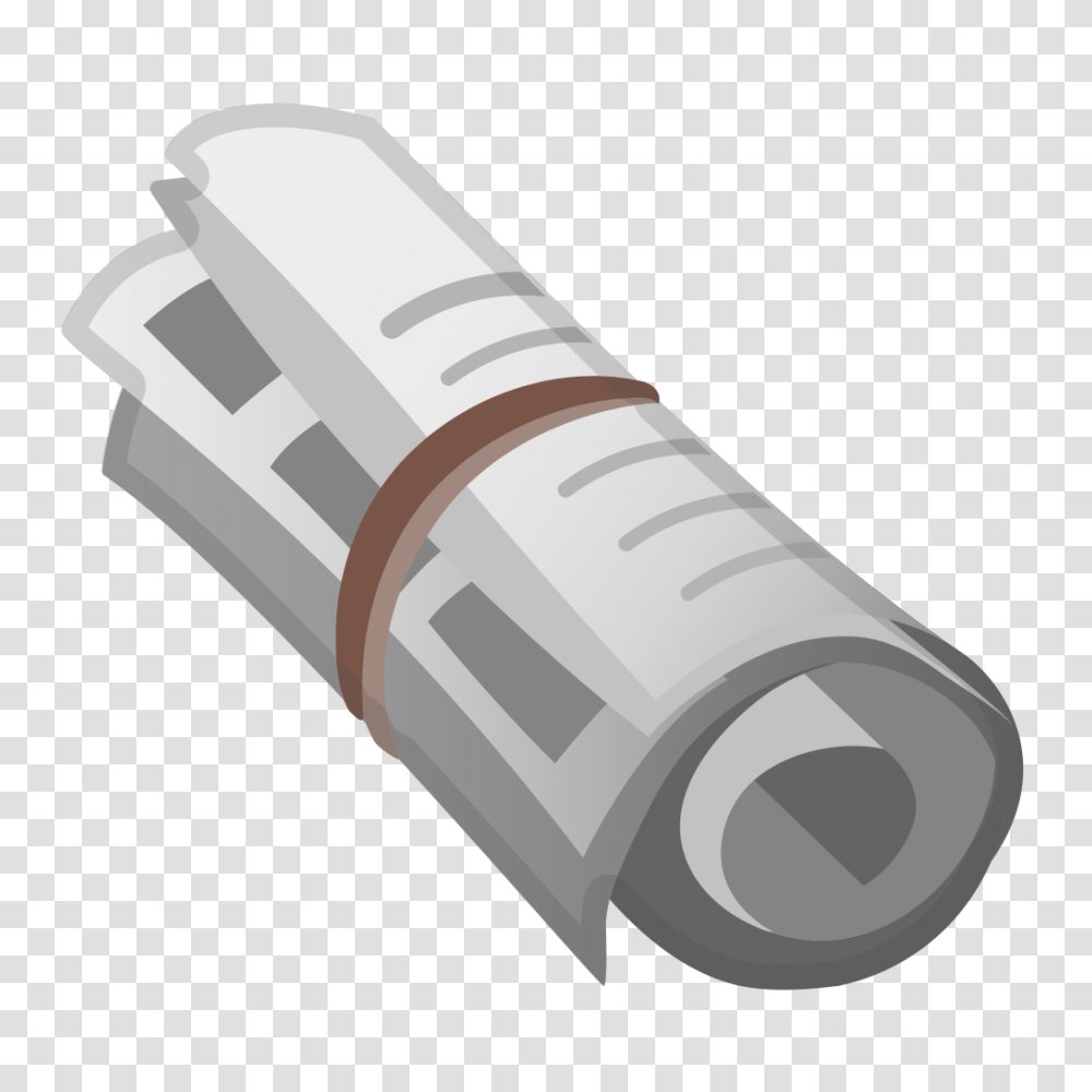 Rolled Up Newspaper Icon Noto Emoji Objects Iconset Google Newspaper Emoji, Cylinder, Marker, Tape, Toothpaste Transparent Png