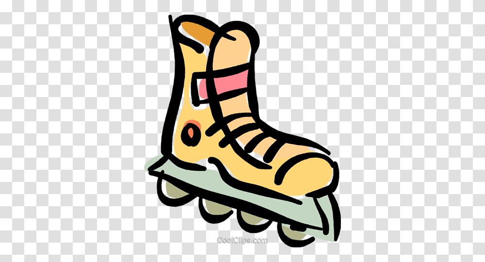 Roller Blade Royalty Free Vector Clip Art Illustration, Apparel, Footwear, Boot Transparent Png