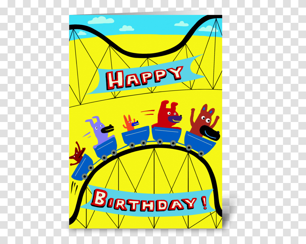 Roller Coaster Birthday Greeting Card Birthday Wishes Roller Coaster, Poster, Advertisement, Flyer, Paper Transparent Png