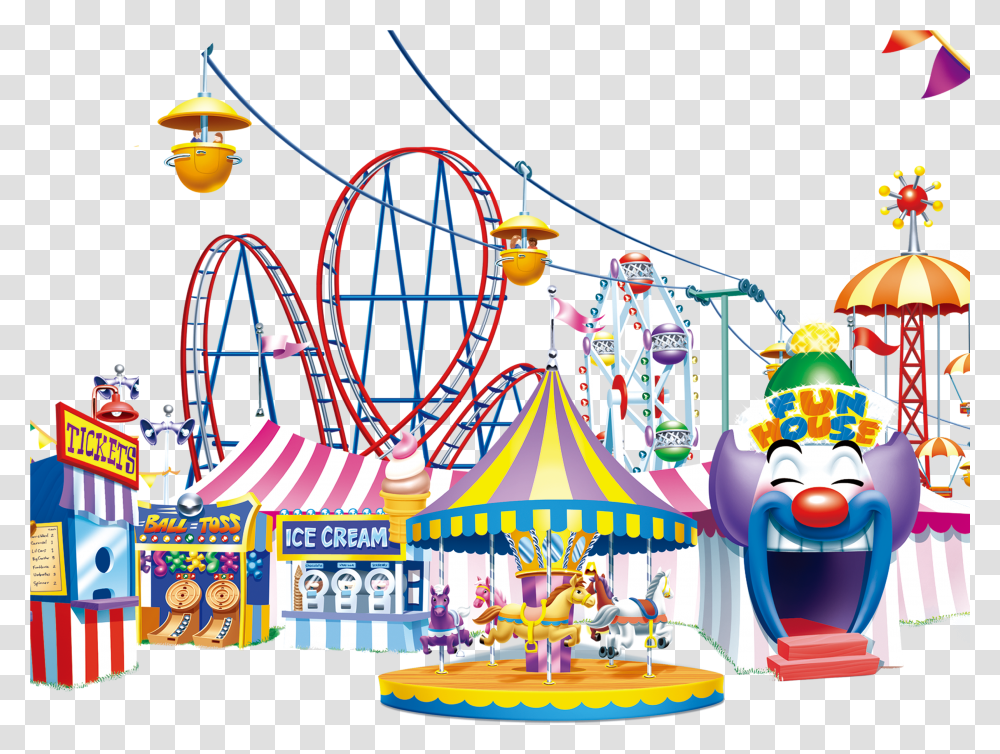 Roller Coaster Clip Art Amusement Park Cartoon Transparent Png