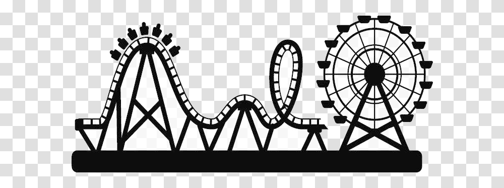 Roller Coaster Clipart Black And White Roller Coaster Clip Art, Clock Tower, Architecture, Building, Accessories Transparent Png