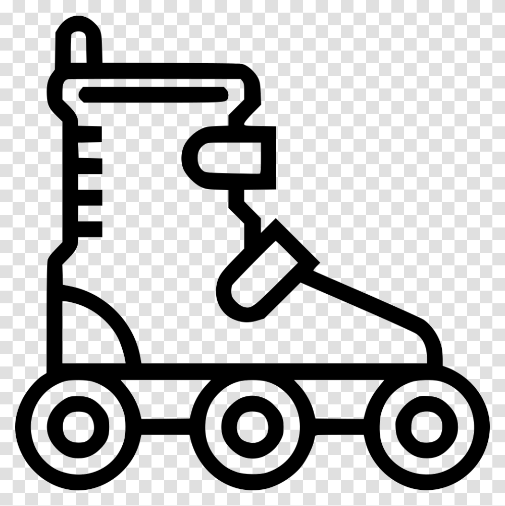 Roller Skates Rollerblades Clipart Black And White, Lawn Mower, Tool, Chair, Furniture Transparent Png