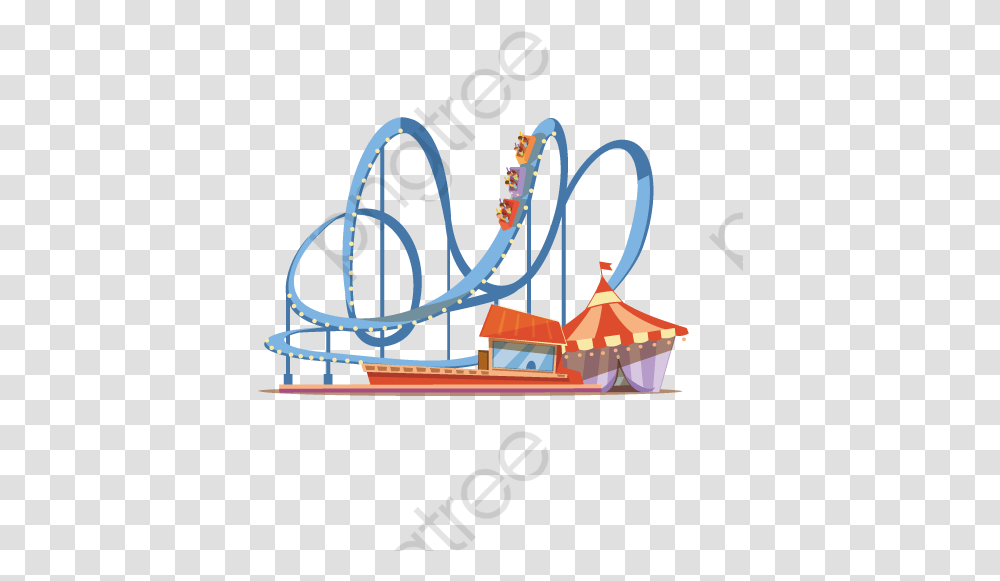 Rollercoaster Clipart Thrilling Roller Coaster, Transportation, Vehicle, Theme Park, Amusement Park Transparent Png