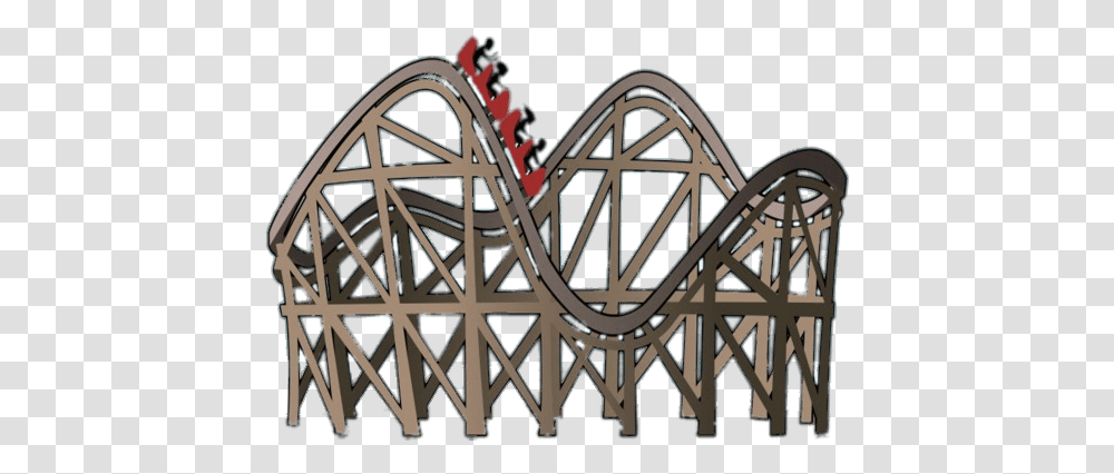 Rollercoaster With Red Cars Clipart Stickpng Roller Coaster Ride Cartoon, Amusement Park, Theme Park,  Transparent Png