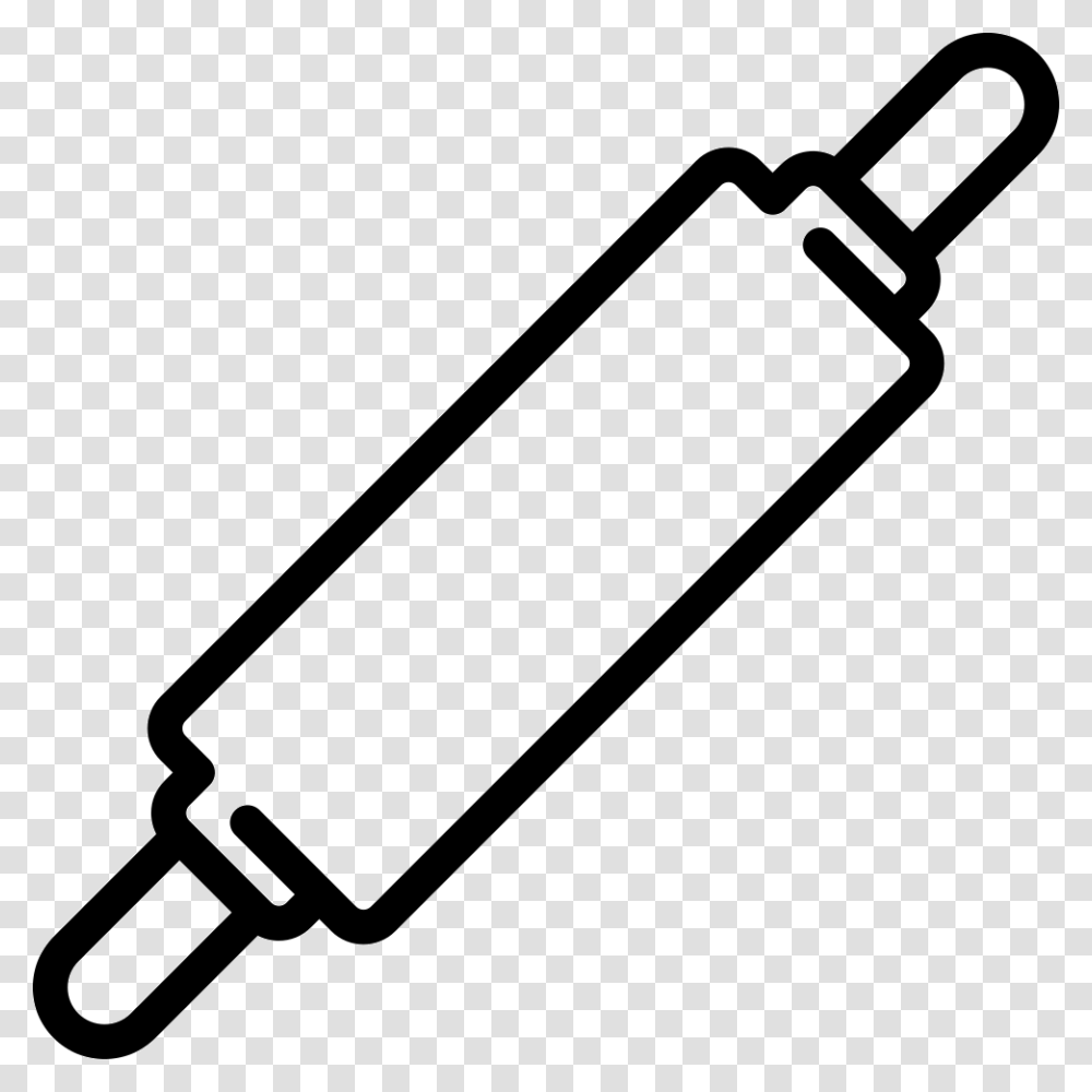 Rolling Pin Comments Rolling Pin Clipart Black And White, Shovel, Tool, Injection Transparent Png