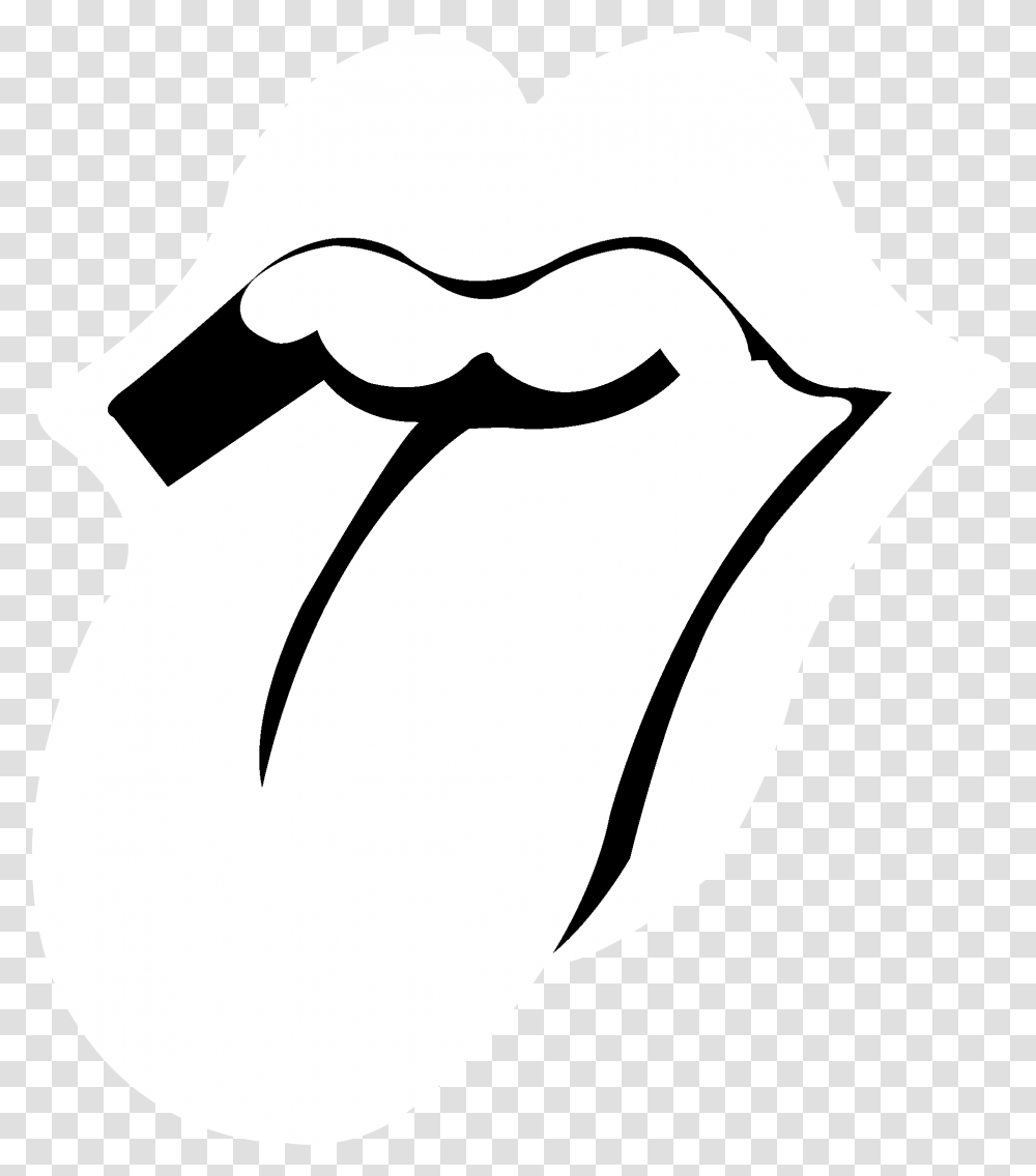 Rolling Stones Logo Black And White Rolling Stones, Stencil, Mustache, Mouth, Lip Transparent Png