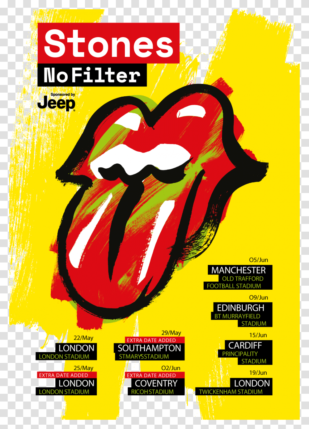 Rolling Stones No Filter Tour Poster, Advertisement, Flyer, Paper, Brochure Transparent Png