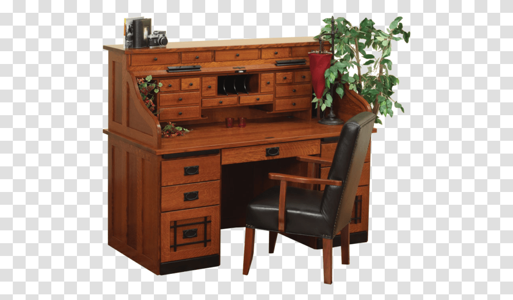 Rolltop Desk, Furniture, Chair, Table, Electronics Transparent Png