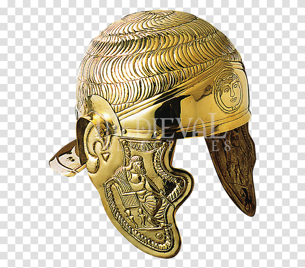 Roman Auxiliary Cavalry Helmet, Bronze, Gold, Apparel Transparent Png