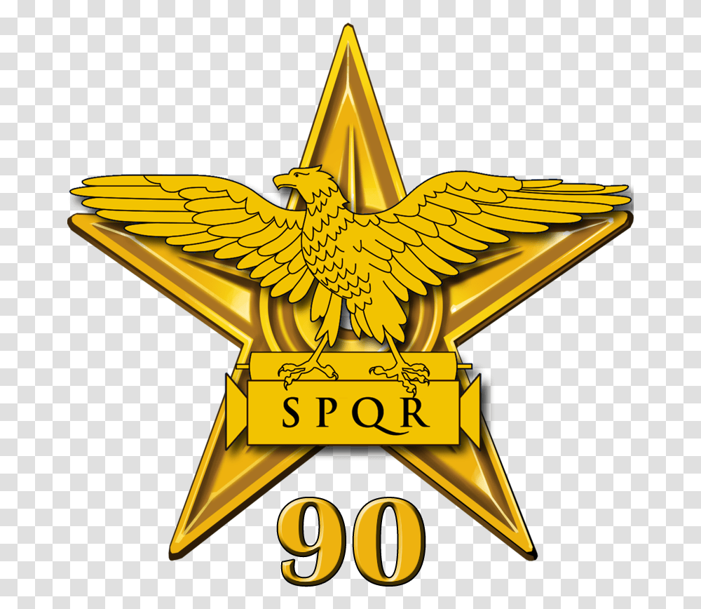 Roman Barnstar 90 One Year Clipart, Logo, Trademark, Badge Transparent Png