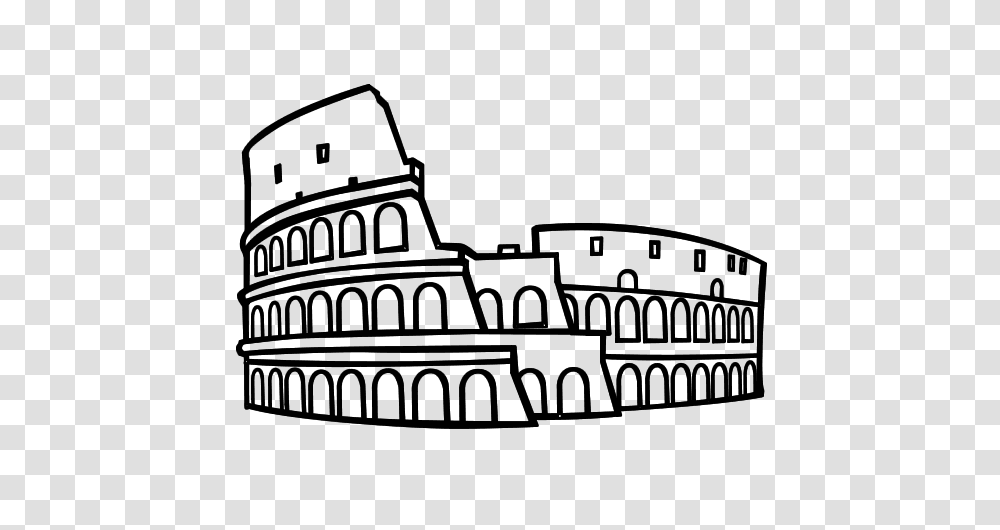 Roman Colosseum Coloring, Building, Architecture, Drawing Transparent Png