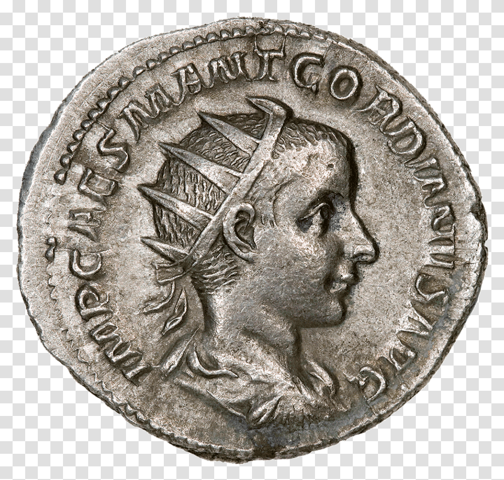 Roman Empire Gordian Iii Ar Antoninianus 240 Ad Cash, Nickel, Coin, Money, Dime Transparent Png