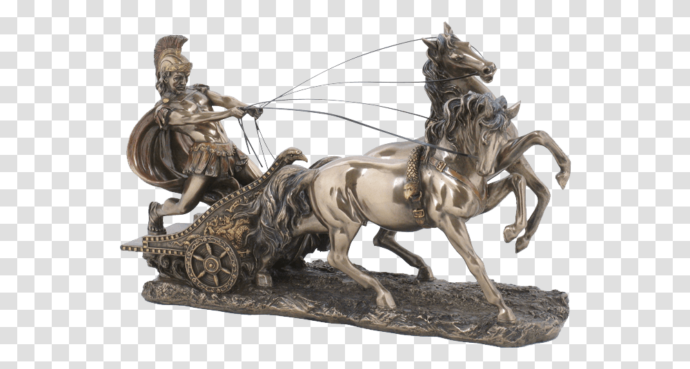 Roman Horse Chariot, Mammal, Animal, Person, Statue Transparent Png