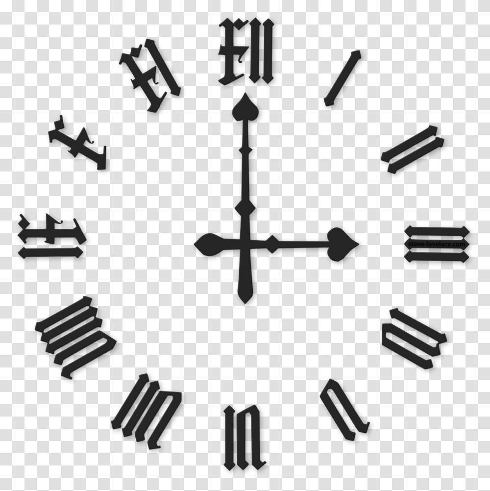 Roman Numeral Clock Pic, Machine, Shower Faucet, Silhouette Transparent Png
