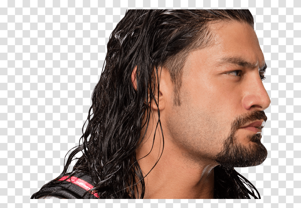 Roman Reigns Face, Person, Head, Hair, Beard Transparent Png