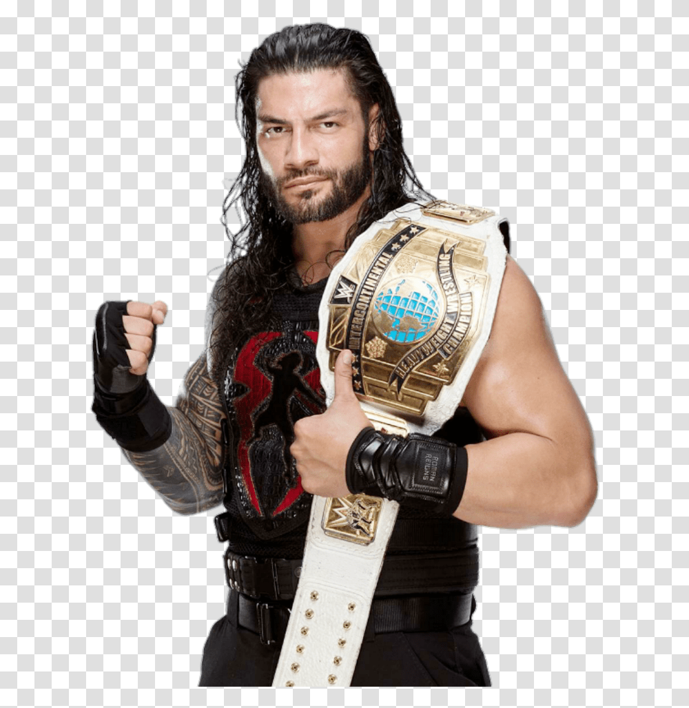 Roman Reigns Ic Champion 2017 By Lunaticdesigner Roman Reigns Ic Champion, Person, Human, Sport, Sports Transparent Png