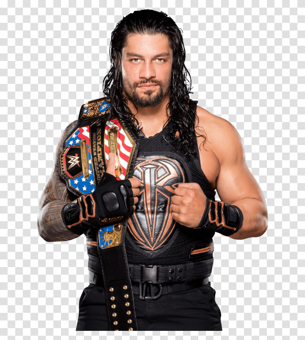 Roman Reigns Image With Background Roman Reigns Tag Team Championship, Skin, Person, Costume Transparent Png
