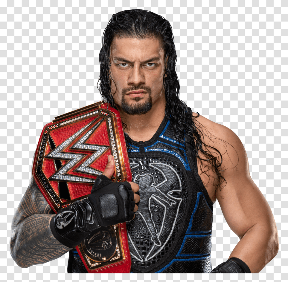 Roman Reigns With Universal Championship Download, Person, Human, Skin Transparent Png