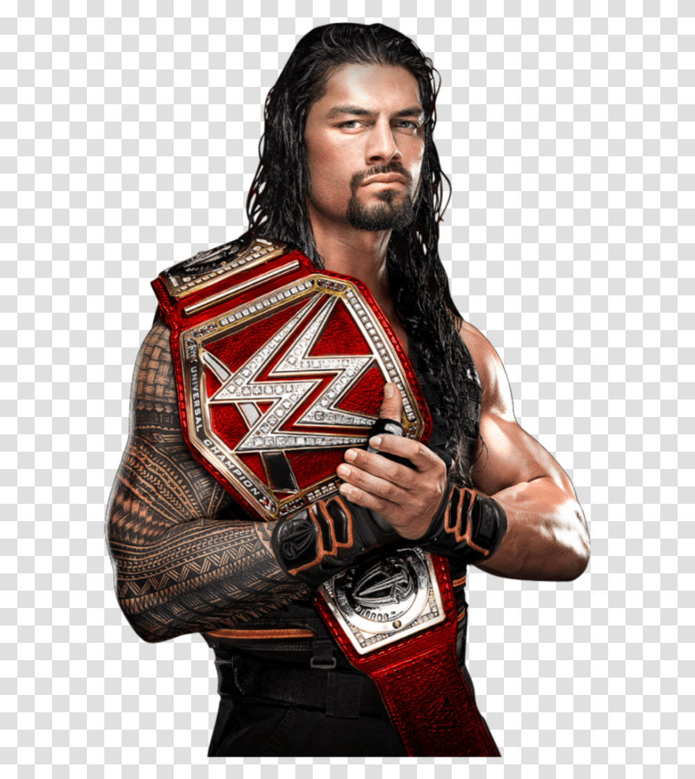 Roman Reigns With Universal Championship, Person, Human, Skin, Face Transparent Png