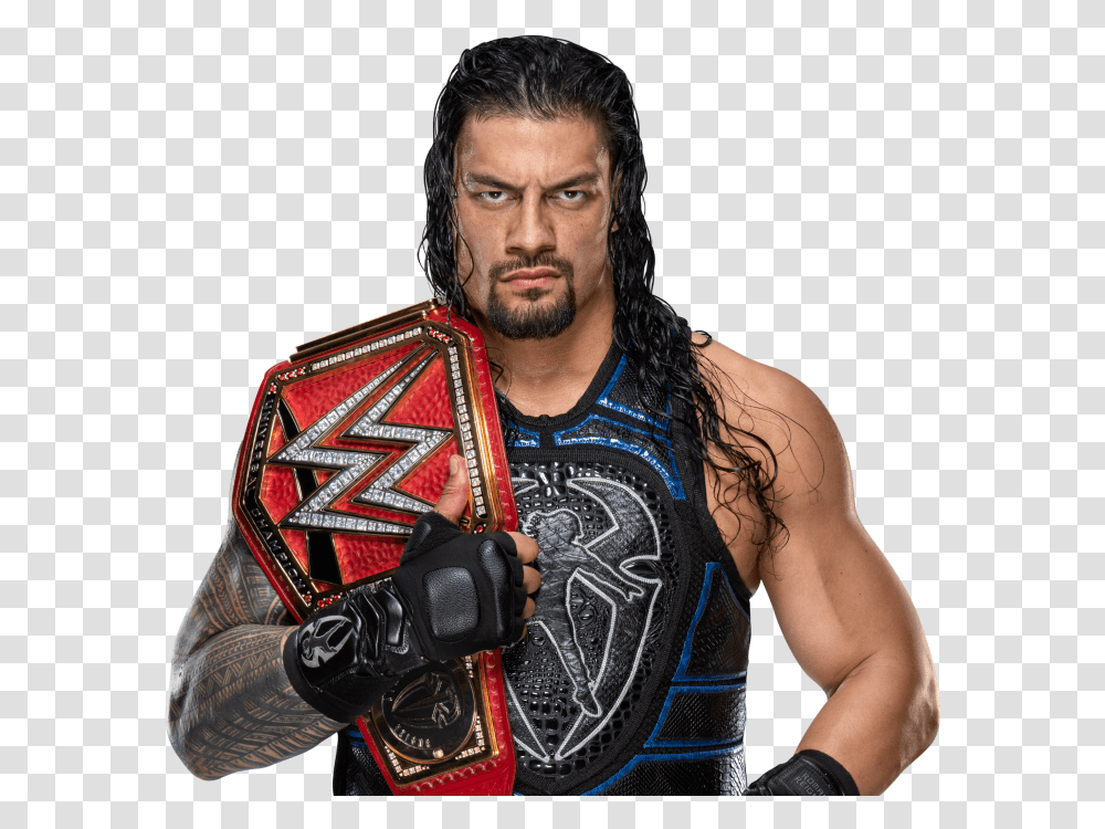 Roman Reigns With Universal Championship Wwe Universal Championship Roman Reigns, Skin, Person, Human Transparent Png
